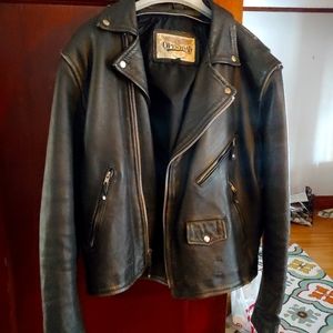 Leather motorcycle jacket